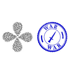 War Distress Stamp And Sword Rotation Motion