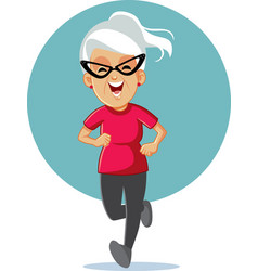 Active Sportive Senior Woman Jogging Character