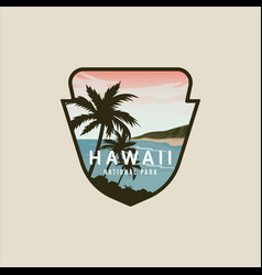 Hawaii Beach Emblem Template Graphic Icon Design