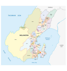 Administrative Map Wellington New Zealand