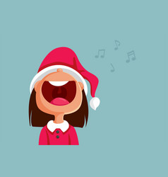 Funny Christmas Girl Singing Loud Carols Cartoon