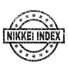 Grunge Textured Nikkei Index Stamp Seal