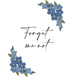 Blank Card With Forget Me Not Flowers