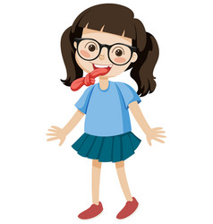 Girl Cartoon Character With Tongue Twister