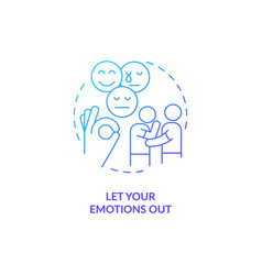 Let Your Emotions Out Blue Gradient Concept Icon