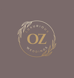 Oz Initials Letter Wedding Monogram Logos