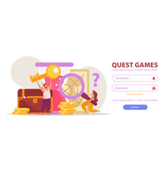 Quest Games Login Page