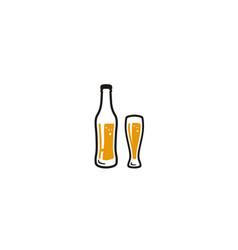 Simple Beer Bottle And Glass Clip Art