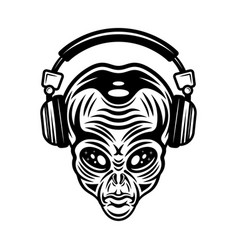 Alien Head In Headphones