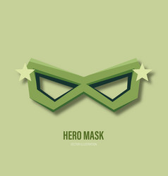 Green Super Hero Mask In Flat Style On