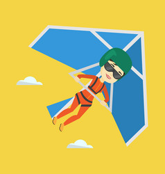 Woman Flying On Hang-glider