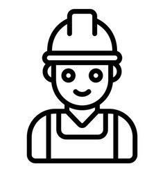 Worker Line Icon Black Out Line Design