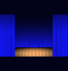 Blue Curtain And Light Spotlight