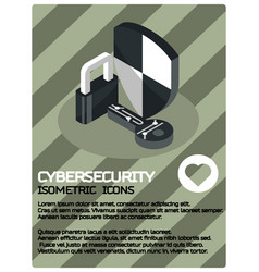 Cybersecurity Color Isometric Poster