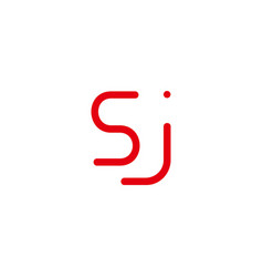 Letter Sj Thin Line Simple Dot Logo