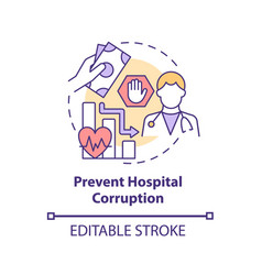 Prevent Hospital Corruption Concept Icon