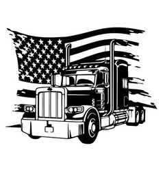 Us Semi Truck - Patriotic Trucker Svg Big