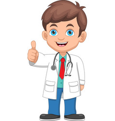 Young Doctor Thumbs Up Cartoon