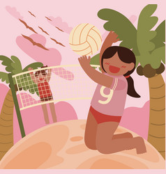 A Female Volleyball Player Getting Ready To Spike