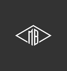 Initials Mb Logo Monogram With Simple Diamond