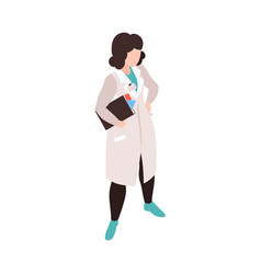 Isometric Female Doctor Composition