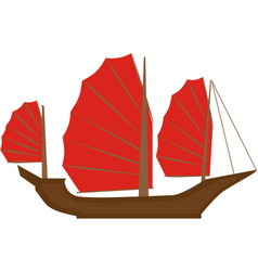 Asian Vietnam Junk Boat Icon Simple