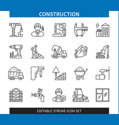 Construction Editable Stroke Icon Set