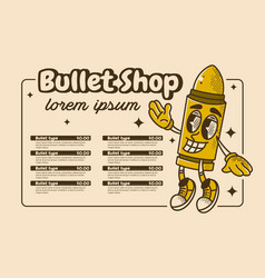 Flyer Menu Design For A Bullets Shop