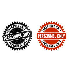 Personnel Only Black Rosette Stamp Seal