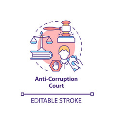 Anti Corruption Court Concept Icon