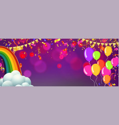 Celebration Background With Balloons Confetti