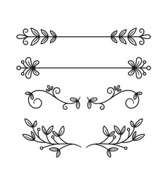 Decorative Text Dividers Monochrome Set Of