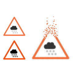 Fractured Pixelated Snow Weather Warning Glyph