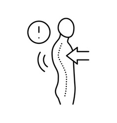 Kyphosis Disease Line Icon