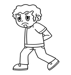 Sad Man Walking Isolated Coloring Page For Kids