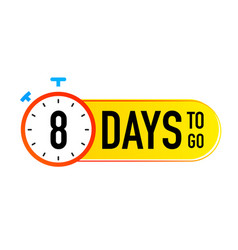 8 Days To Go Timer Symbol Colorful