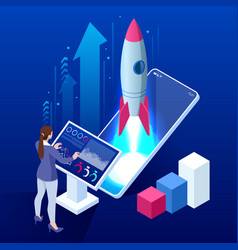 Isometric Business Start Up Concept Startup