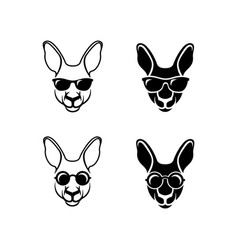 Kangaroo Head Face Logo Icon Design