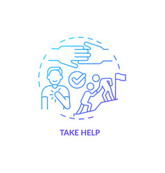 Take Help Blue Gradient Concept Icon