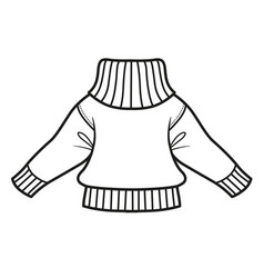 Warm Short Wool Sweater Outline For Coloring