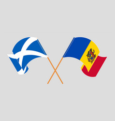 Crossed And Waving Flags Of Scotland Moldova