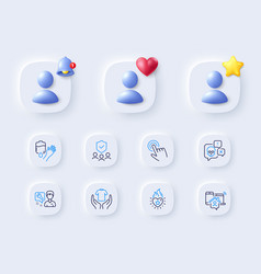 Heart Flame Work Home And Cursor Line Icons For