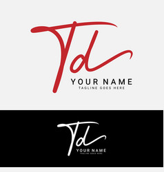 T D Td Initial Signature Handwritten Letter Logo