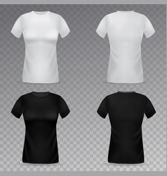 Women T-shirt Mockup Realistic Black And White