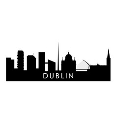 Dublin Skyline Silhouette Black City