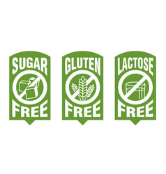 Lactose Sugar Gluten Free Flat Green Sticker