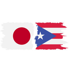 Puerto Rico And Japan Grunge Flags Connection