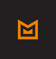 Letter M Golden Crown Simple Logo