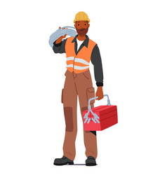 Construction Worker Male Character In Uniform