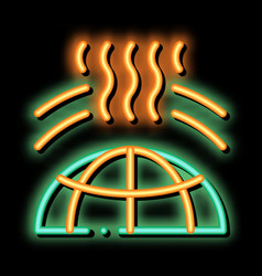 Planet Earth Ozone Hole Neon Glow Icon